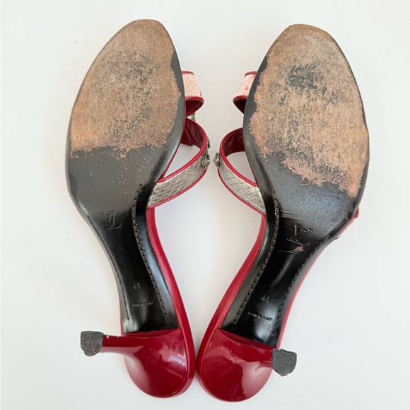 Louis Vuitton Vintage Red Pink Cherry blossom monogram Takashi Murukami mules 41 - Picture 5 of 11